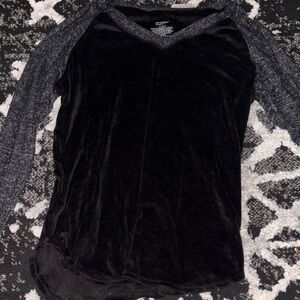 Women's Black Velvet Top